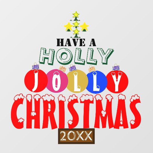 Festive Jolly-kerstsierbomen Raamsticker (Vel)