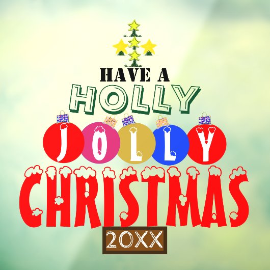 Festive Jolly-kerstsierbomen Raamsticker (Vel 3)