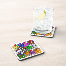 Festive Jolly Meowy kerstkatten Bier Onderzetter