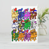 Festive Jolly Meowy kerstkatten Kaart (Staand voorkant)