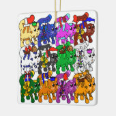 Festive Jolly Meowy kerstkatten Keramisch Ornament (Links)
