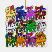 Festive Jolly Meowy kerstkatten Keramisch Ornament (Achterkant)