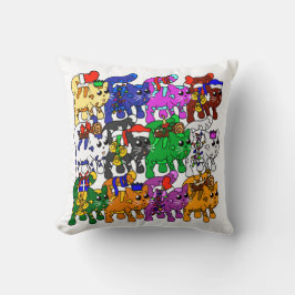 Festive Jolly Meowy kerstkatten Kussen