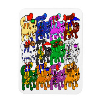 Festive Jolly Meowy kerstkatten Magnet Magneet