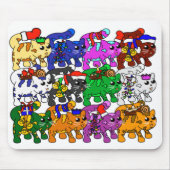 Festive Jolly Meowy kerstkatten Muismat (Voorkant)