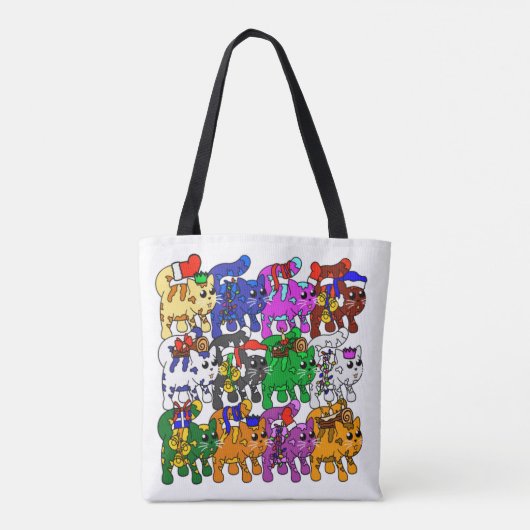 Festive Jolly Meowy kerstkatten Tote Bag (Achterkant)