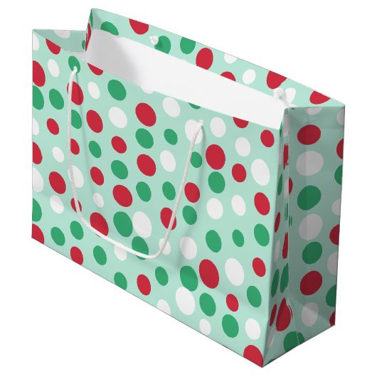 Festive Jolly Stippen Gift Bag Groot Cadeauzakje (Voorkant Gekanteld)