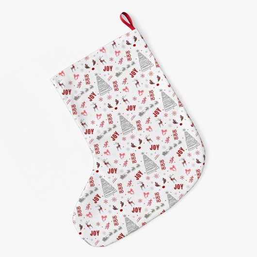 Festive Joy Christmas – Santa, Reindeer & Ho Ho Ho Grote Kerstsok (Achterkant (Hangend))