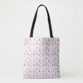 Festive Joy Christmas – Santa, Reindeer & Ho Ho Ho Tote Bag (Voorkant)