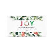 Festive Joy Elegant Return Address Label (Voorkant)