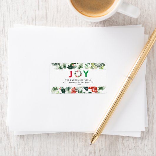 Festive Joy Elegant Return Address Label (Insitu)