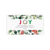 Festive Joy Elegant Return Address Label (Voorkant)