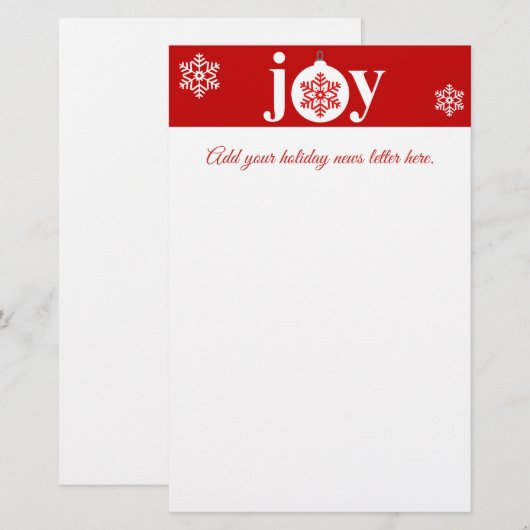 Festive Joy Holiday Stationery Briefpapier (Voorkant / Achterkant)