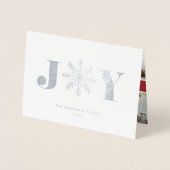 Festive Joy | Kerstfotocollage Silver Folie Kaarten (Voorkant)