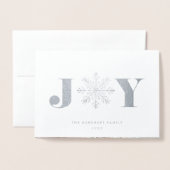Festive Joy | Kerstfotocollage Silver Folie Kaarten (Voorkant met envelop)