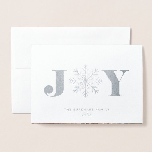 Festive Joy | Kerstfotocollage Silver Folie Kaarten (Voorkant met envelop)