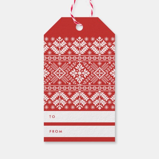 Festive Joy Personalized Holiday Gift Labels Cadeaulabel (Achterkant)