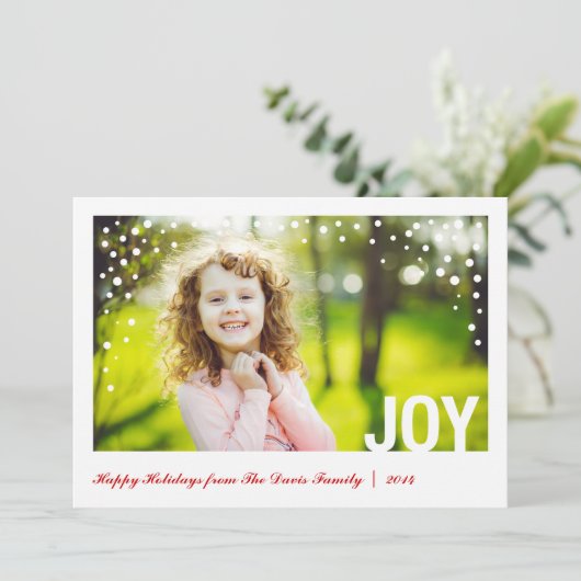 Festive Joy Prettige feestdagen Photo Card Groupon Feestdagenkaart (Staand voorkant)