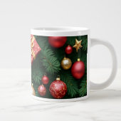 "Festive Joy — Red & Gold Christmas Magic" Grote Koffiekop (Rechts)