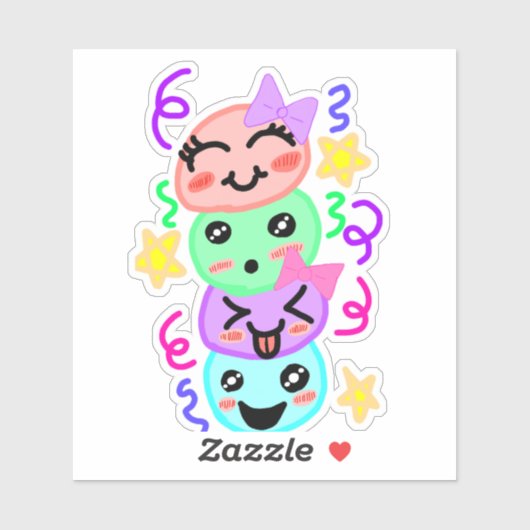 Festive Joy Stack - Hand-Drawn Vinyl Sticker for F (Vel)