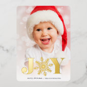 Festive Joy | Verticale foto Folie Feestdagenkaart (Voorkant)