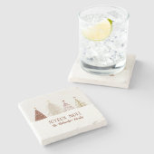 Festive Joyeux Noel Kerstfeestdag Stone Stenen Onderzetter (Zijkant)