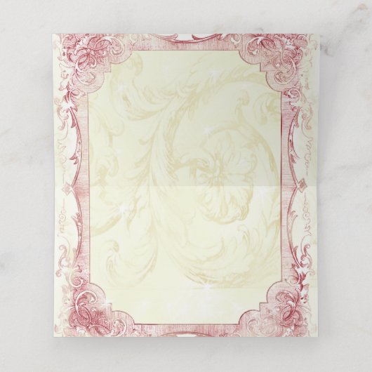 Festive Joyeux Noel Rouge Plaatskaartje (Binnenkant ongevouwen)