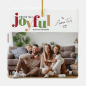 Festive Joyful 2 Foto Kerstmis Keramisch Ornament (Achterkant)