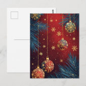 🎄 Festive Kerst Ornamente Elegantie Gloeit ❄️ Ker Briefkaart (Voorkant / Achterkant)