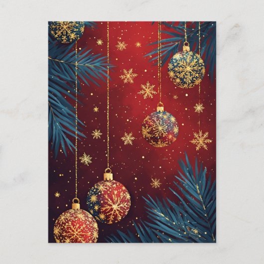 🎄 Festive Kerst Ornamente Elegantie Gloeit ❄️ Ker Briefkaart (Voorkant)