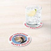 Festive-kerstaap Ronde Kartonnen Onderzetter (Insitu)