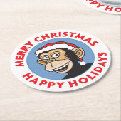 Festive-kerstaap Ronde Kartonnen Onderzetter (Gebogen)