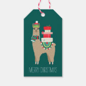 Festive kerstalpaca, persoonlijk cadeaulabel (Voorkant)