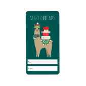 Festive Kerstalpaca - Persoonlijke cadeauLabels Etiket (Voorkant)