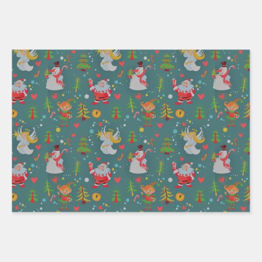 Festive kerstAngels  Inpakpapier Vel (Voorkant 2)