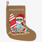 Festive kerstbal kerstman — naam toevoegen kleine kerstsok (Voorkant)