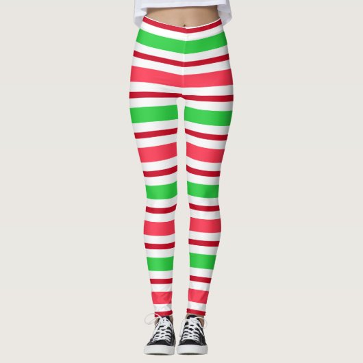 Festive kerstband patroon leggings (Voorkant)