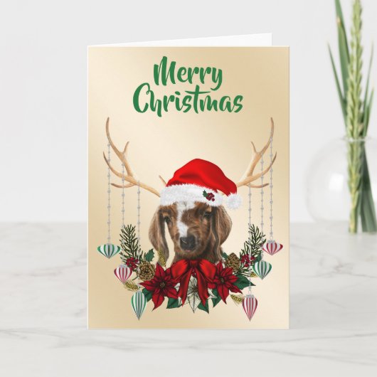 Festive kerstboer Goat Kind Kaart (Voorkant)