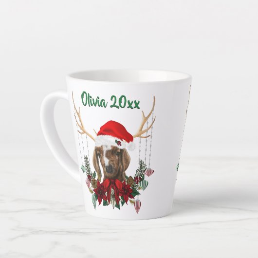 Festive kerstboer Goat Kind Latte Mok (Linkerhoek)