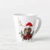 Festive kerstboer Goat Kind Latte Mok (Rechterhoek)