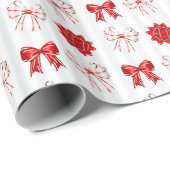 Festive kerstbogen betegeld patroon cadeaupapier (Rol Hoek)