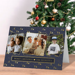 Festive kerstbomen 3 Foto-collage Real Folie Feestdagenkaart