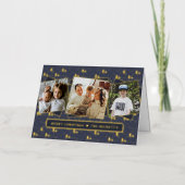 Festive kerstbomen 3 Foto-collage Real Folie Feestdagenkaart (Voorkant)
