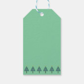 Festive kerstbomen Green Pattern Gift Label Cadeaulabel (Achterkant)