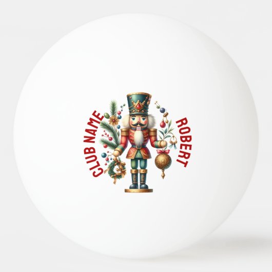 Festive-kerstbont Pingpongbal (Voorkant)