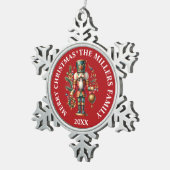 Festive-kerstbont Tin Sneeuwvlok Ornament (Rechts)