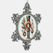 Festive-kerstbont Tin Sneeuwvlok Ornament (Links)