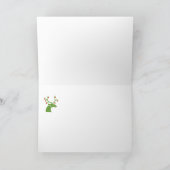 Festive kerstboomrendier Ornament Red Green Feestdagen Kaart (Binnen)