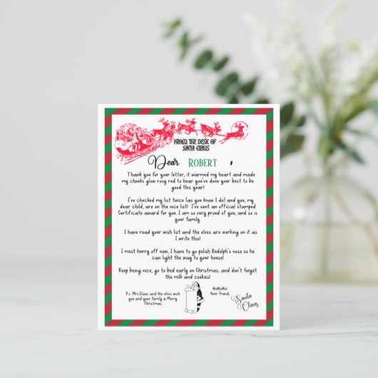 Festive kerstbrief van Santa (Staand voorkant)