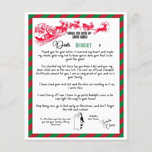 Festive kerstbrief van Santa (Voorkant)